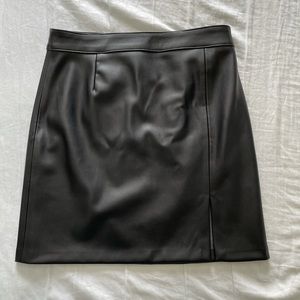 Zara Black Leather Skirt